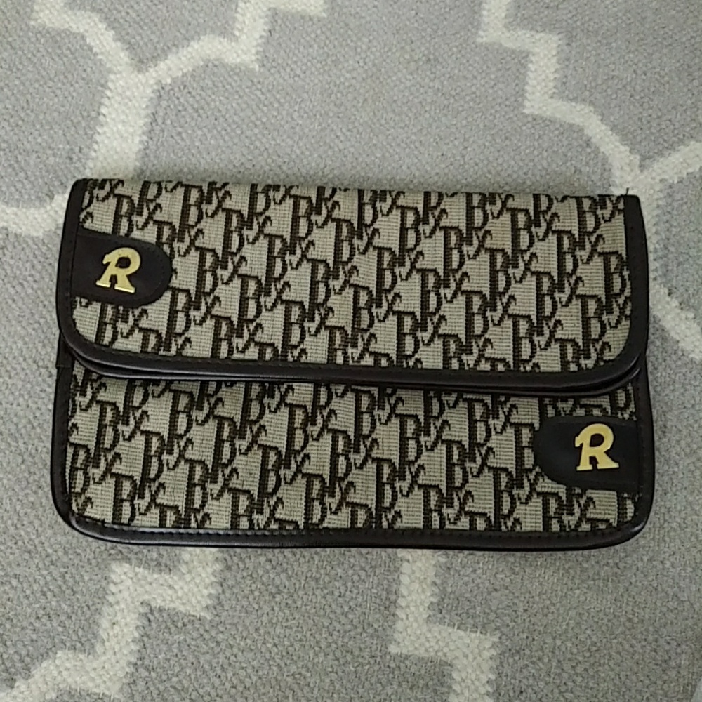 Vintage brown monogram clutch